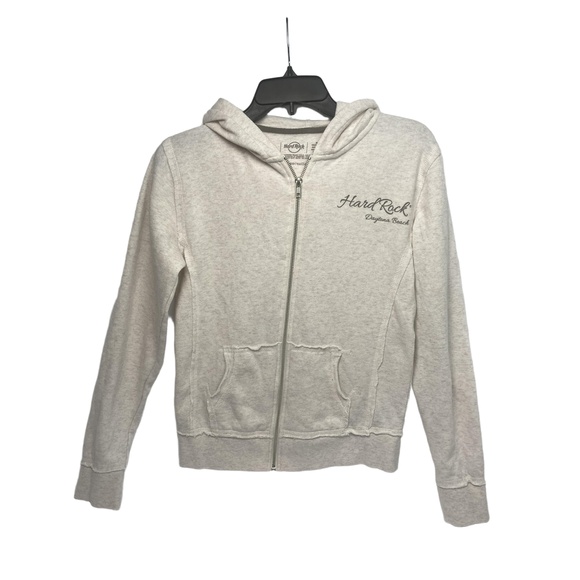 Hard Rock Cafe Tops - Hard Rock Daytona Beach Hoodie Light Beige Full Zip Small